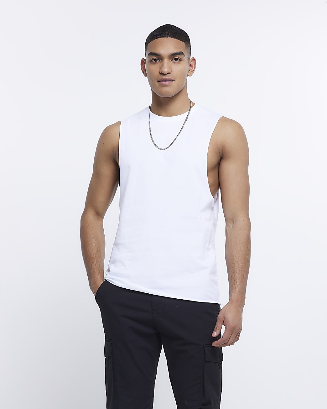 White multipack of 5 muscle tank tops