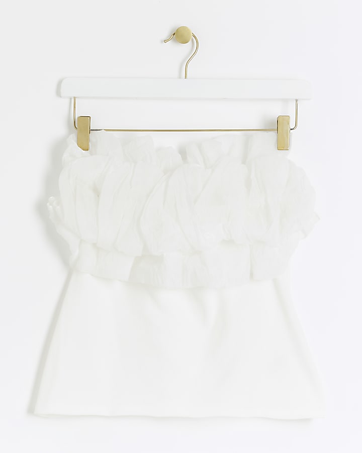 White organza bandeau top