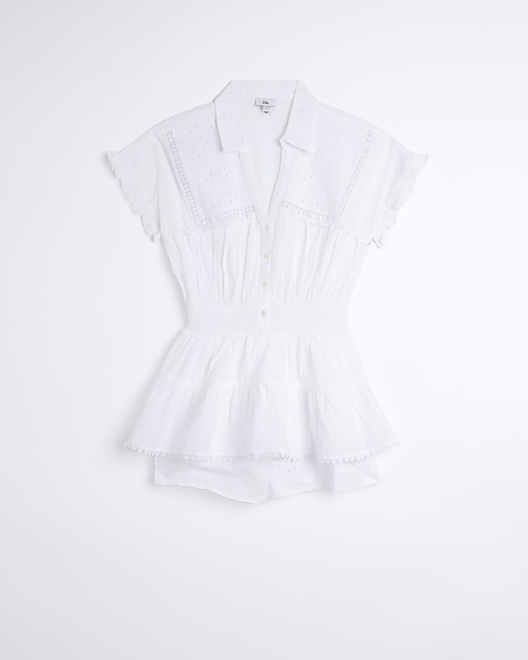 White lace shirt playsuit