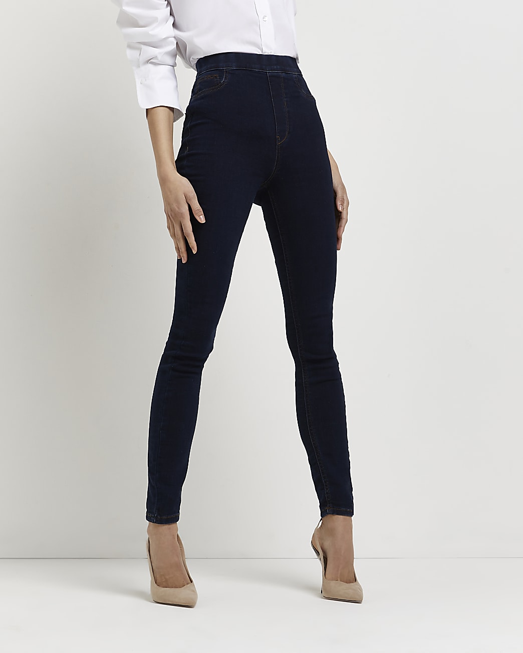 Blue high waisted jeggings
