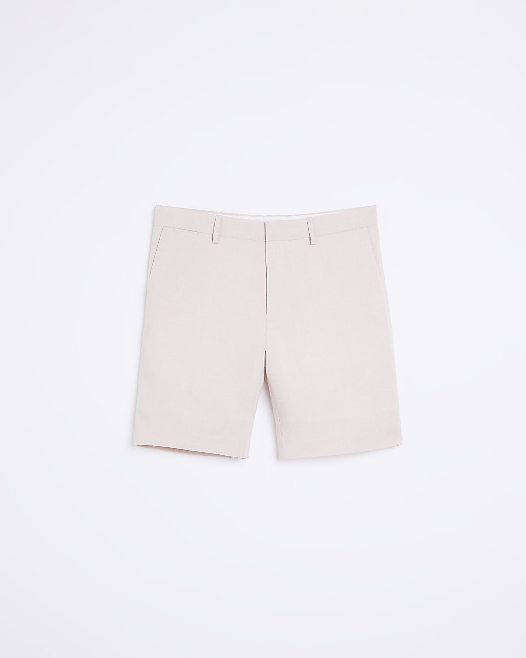 Pink slim fit textured smart shorts
