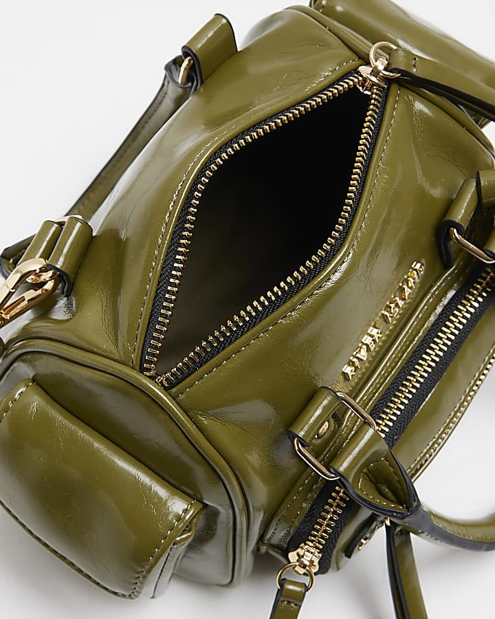 Khaki utility small shoulder bag