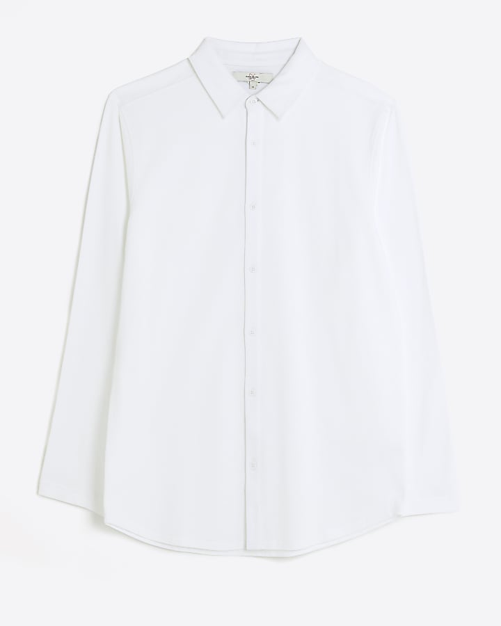 White regular fit jersey shirt
