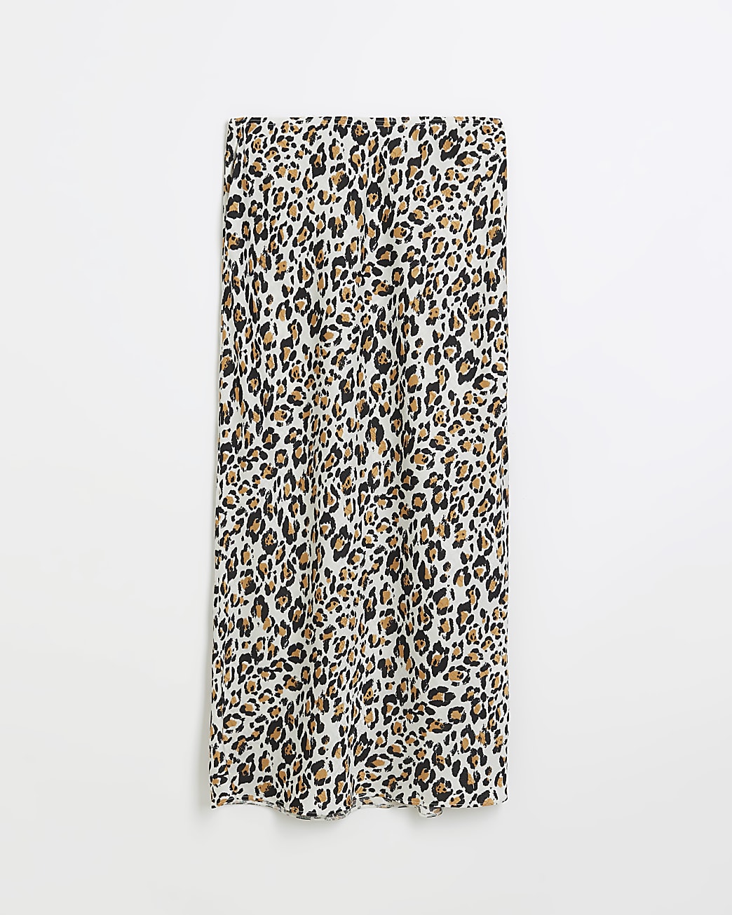 Beige leopard print maxi skirt