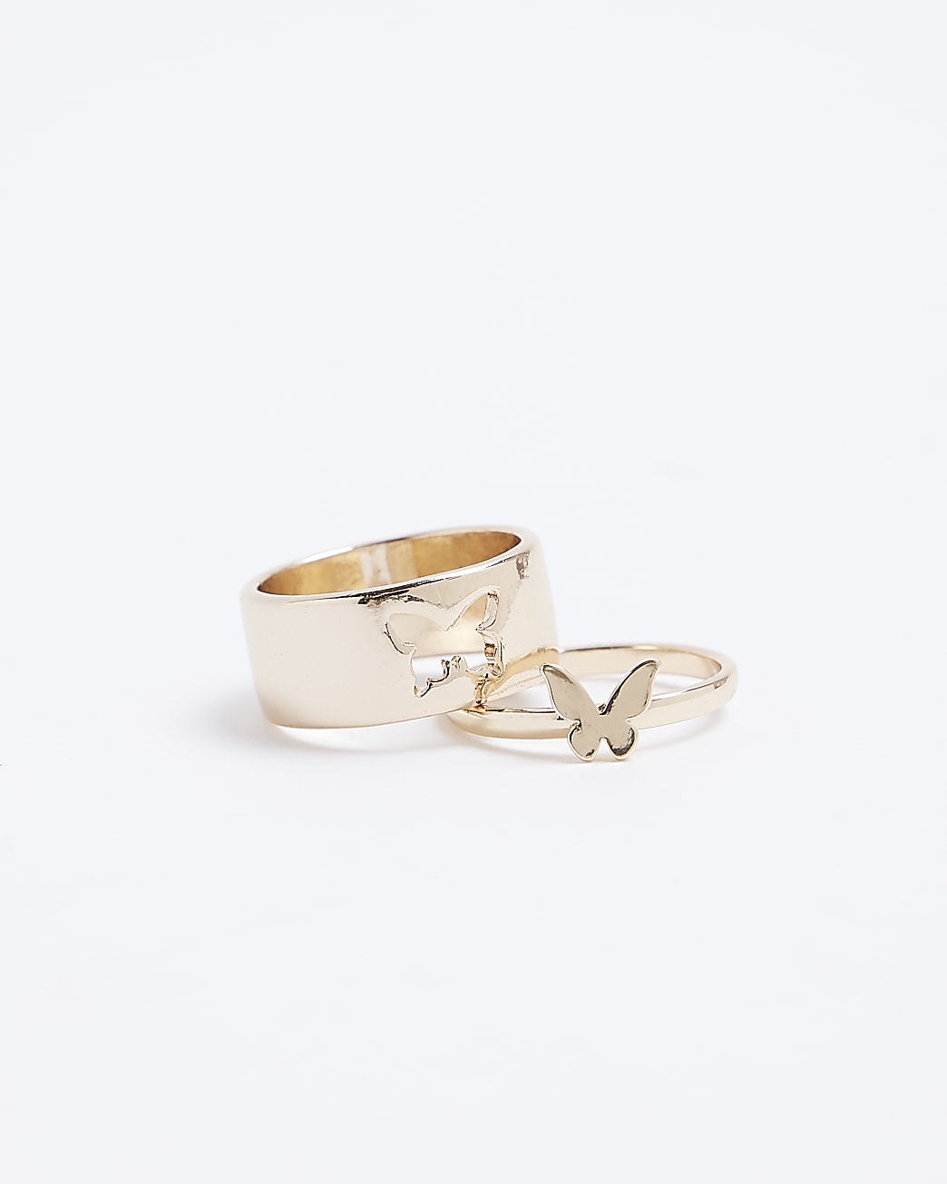 Gold cut out butterfly ring multipack