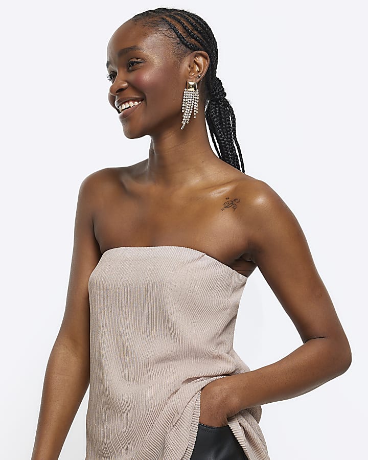 Pink plisse bandeau top
