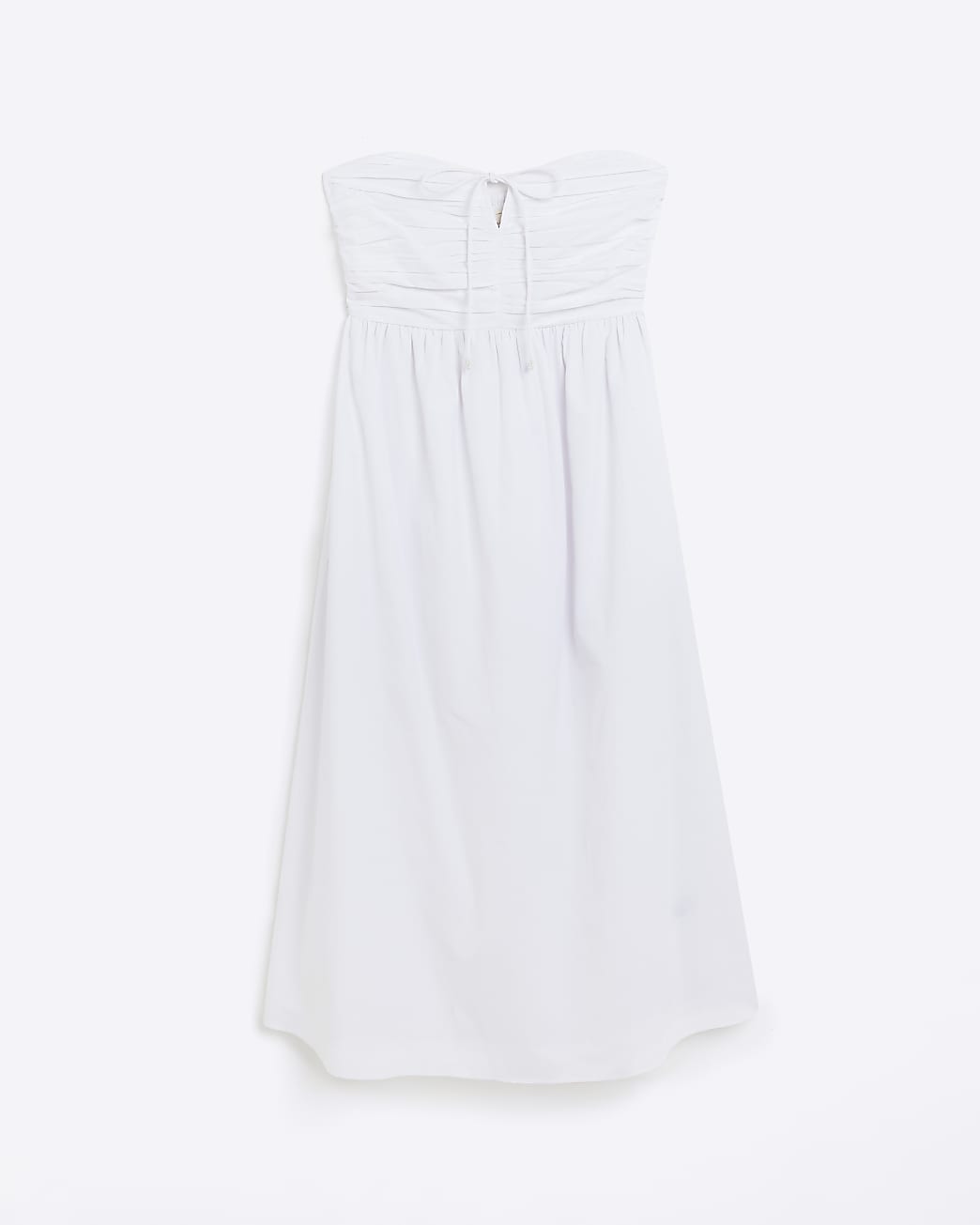 White bandeau midi dress