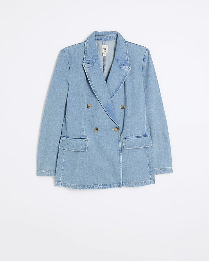 Blue denim blazer jacket