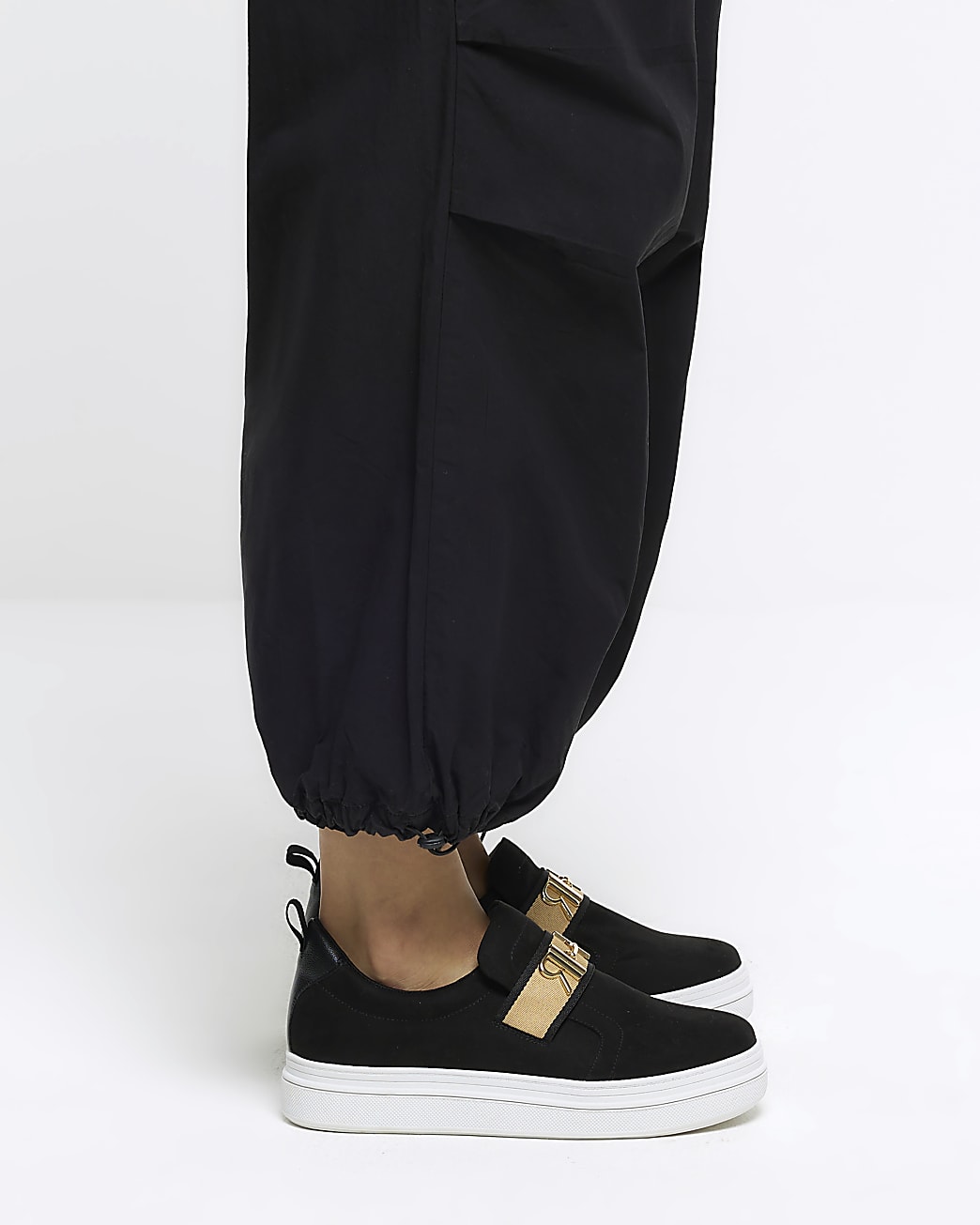 Black RI flatform slip on trainers