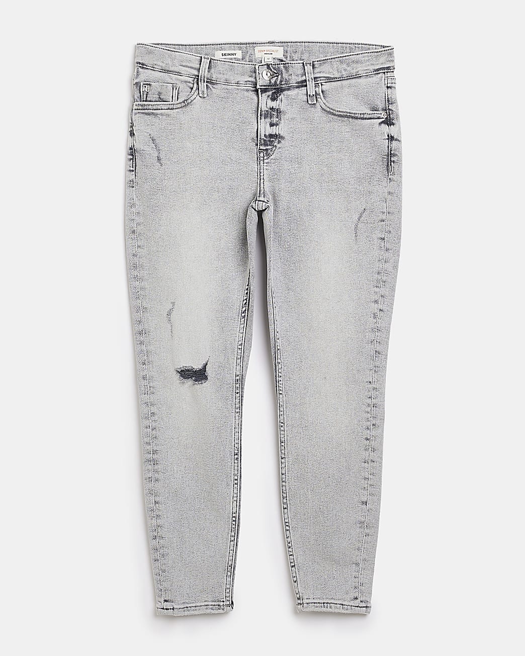 Petite grey low rise skinny jeans