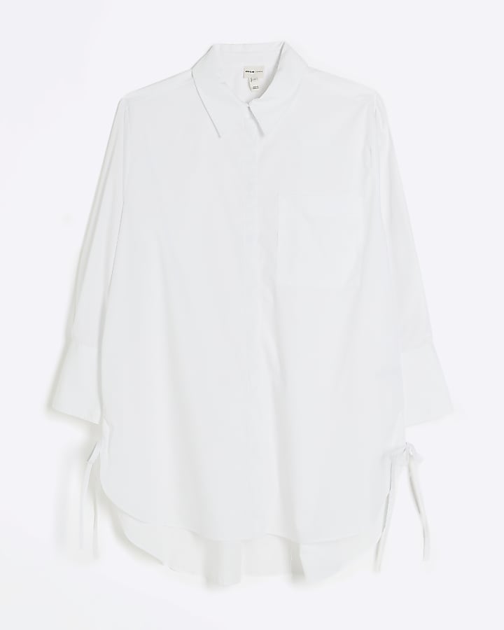 White tie side oversized shirt