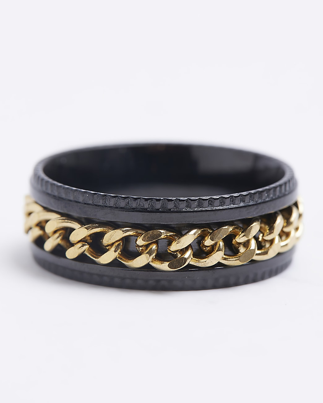 Black chain detail ring