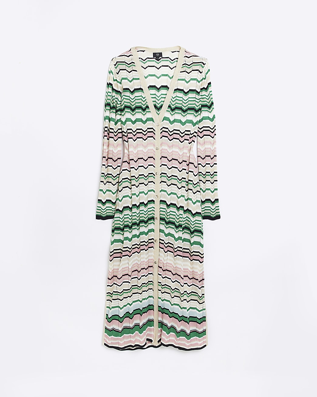 Plus Black Chevron Midi Cardigan