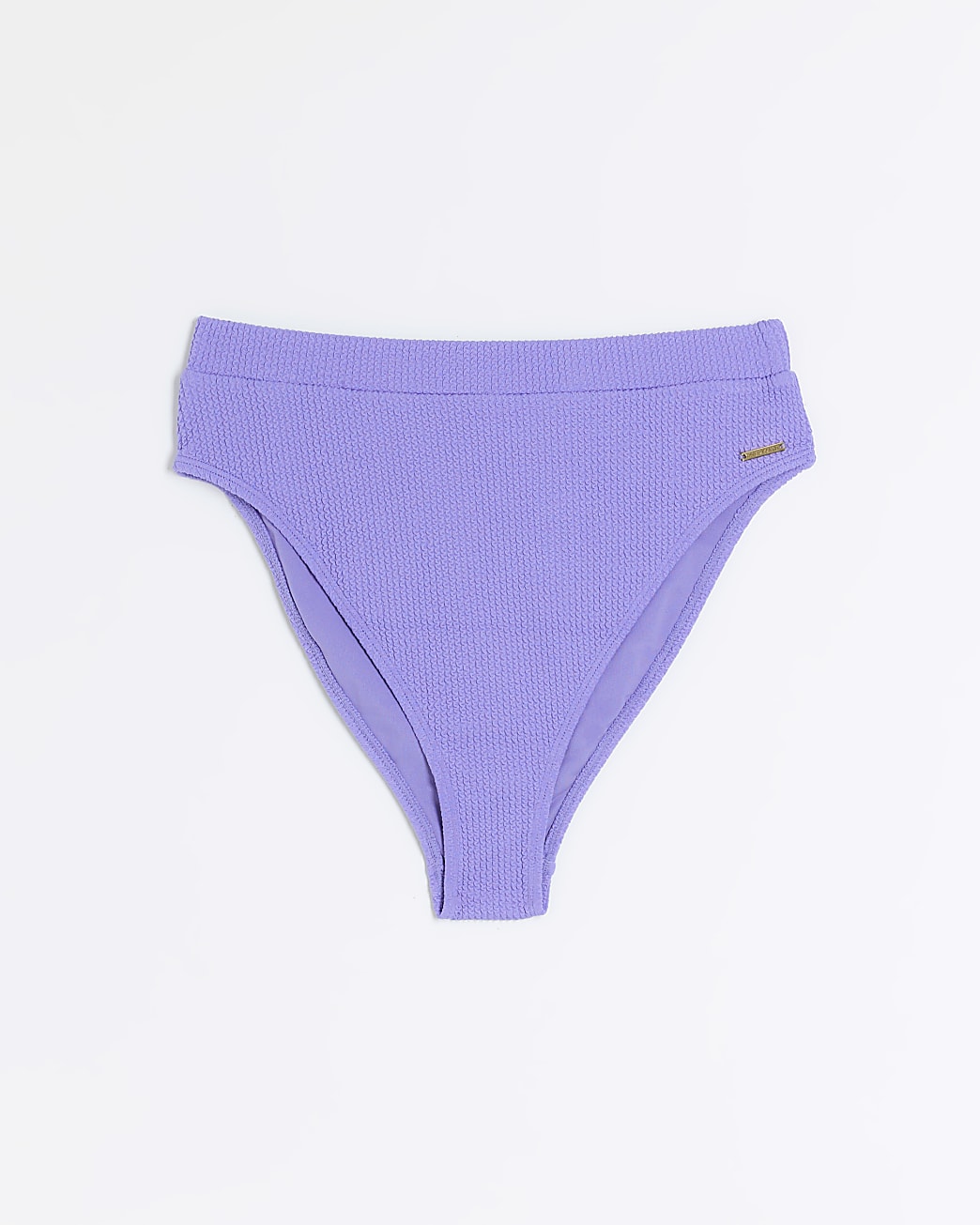 Purple high waisted textured bikini bottoms