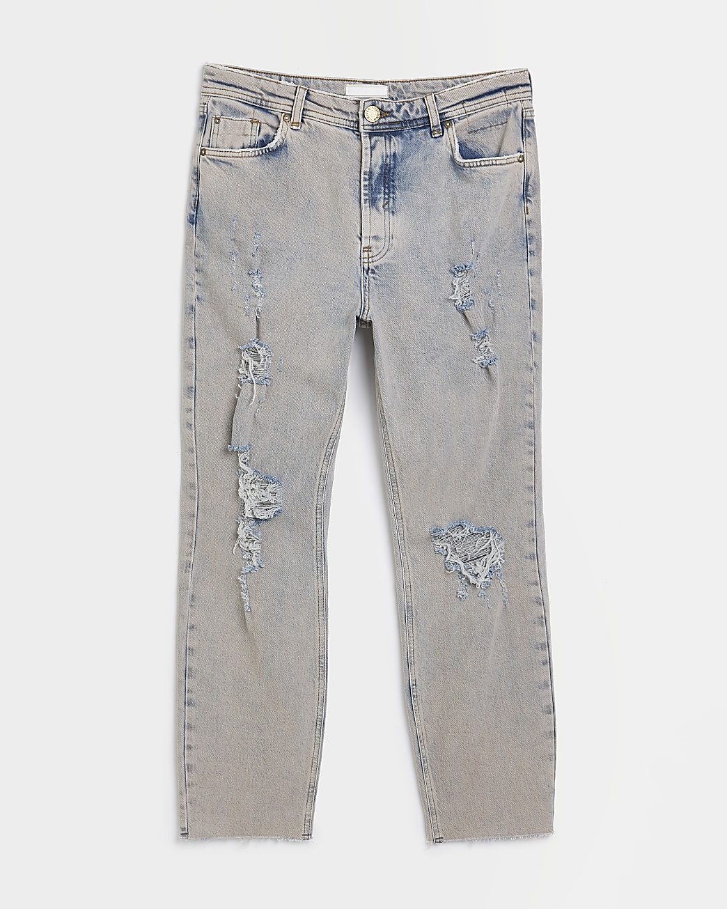 Pink ripped high waisted slim fit jeans