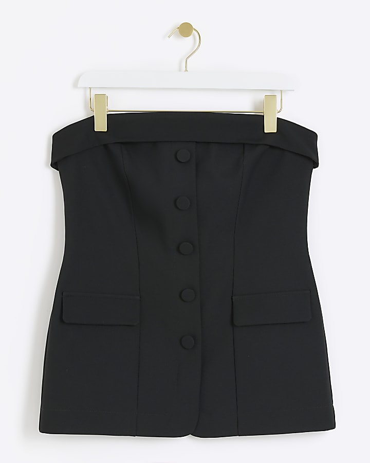 Black button up tux top