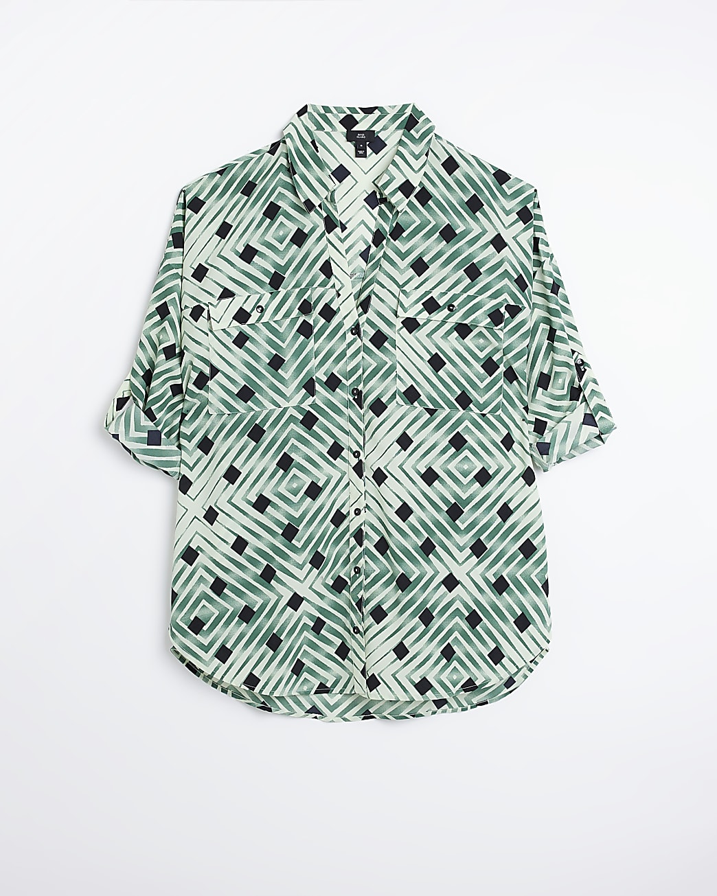 Green spot oversized long sleeve shirt