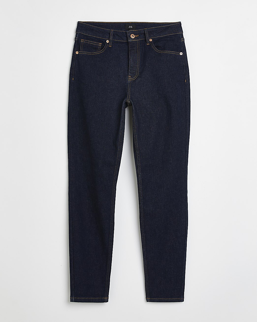 Navy mid rise stretch slim fit mom jeans