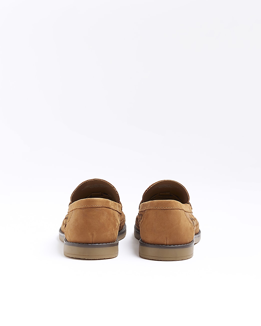 Brown woven tassel detail loafers