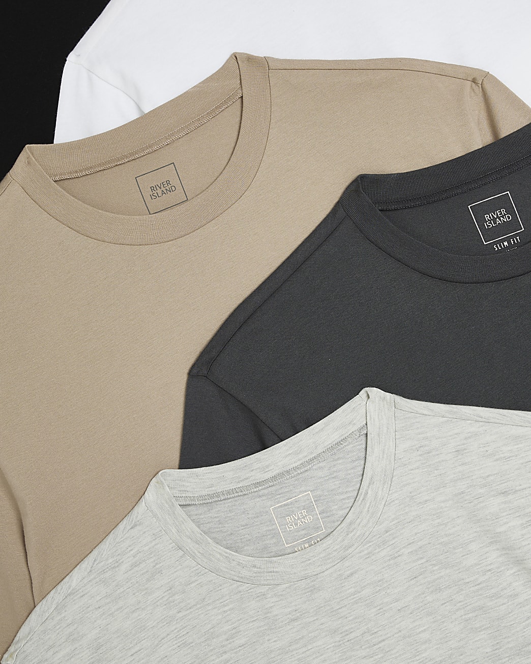 Black multipack of 5 slim fit t-shirts