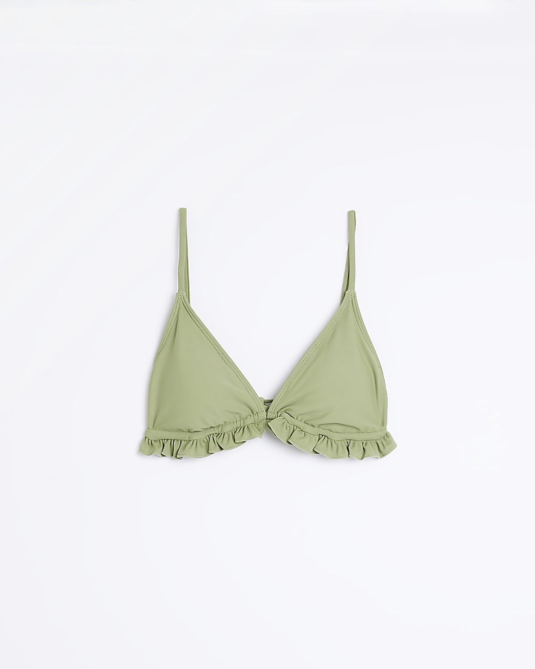 Green frill bikini top