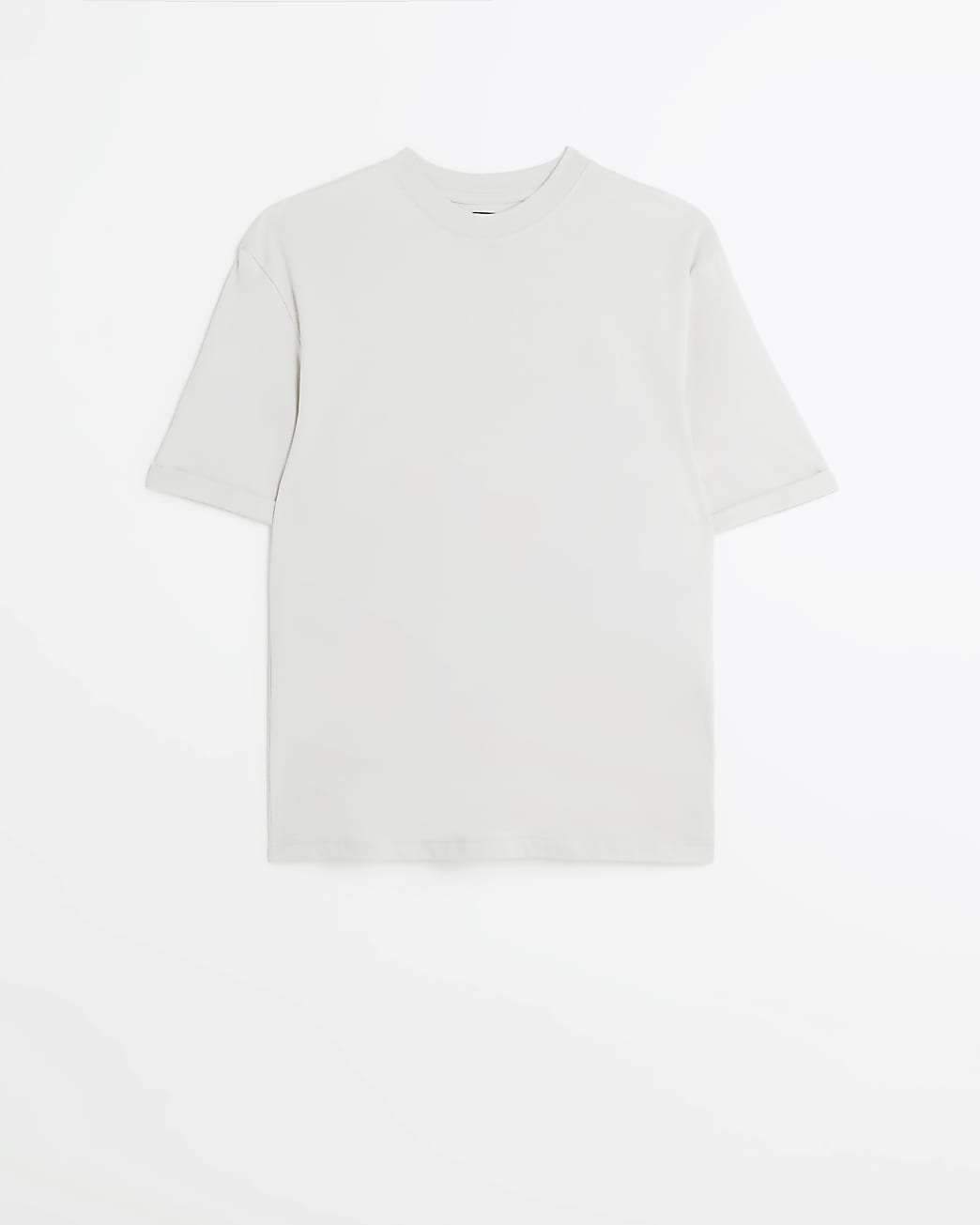 Grey rolled sleeve regular fit t-shirt