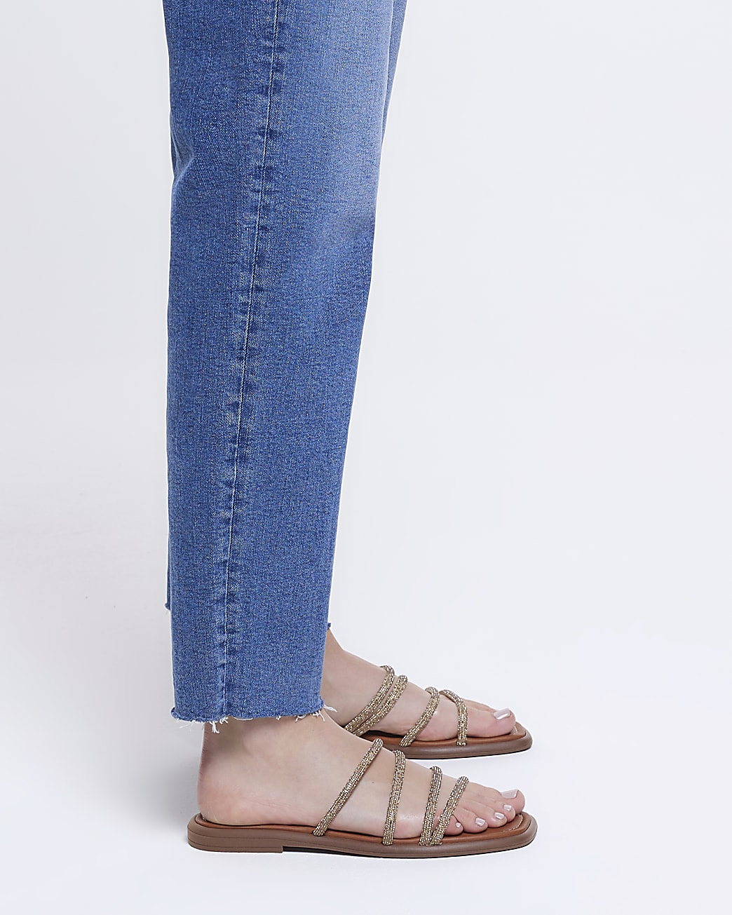 Brown embellished slides
