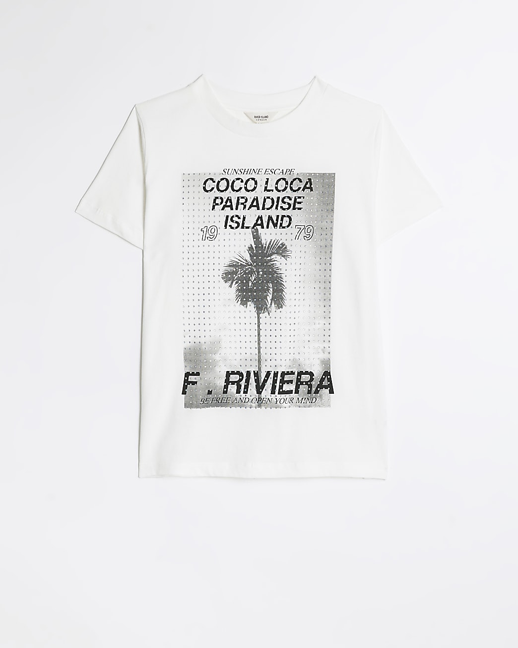White diamante graphic t-shirt