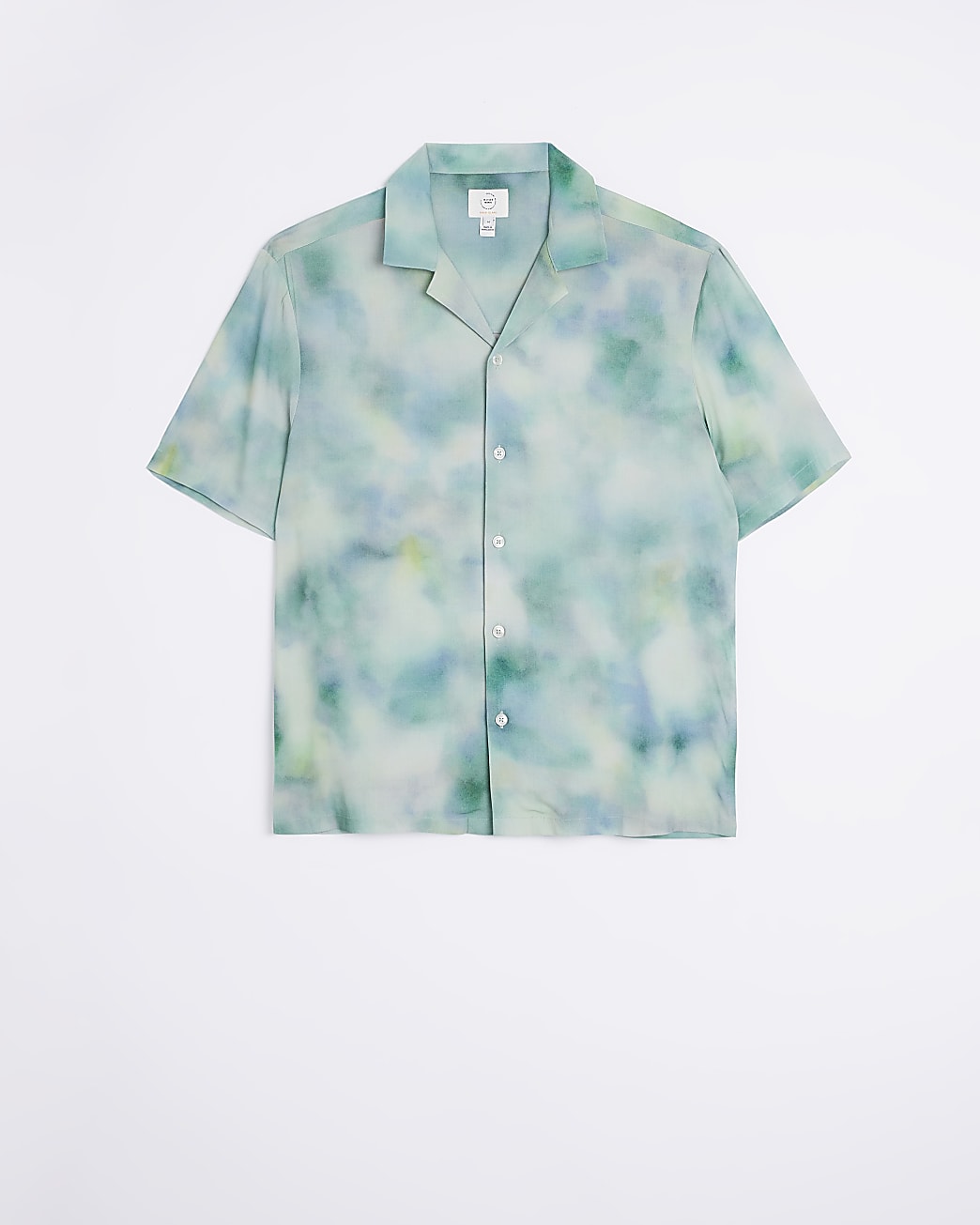 Green regular fit abstract print shirt