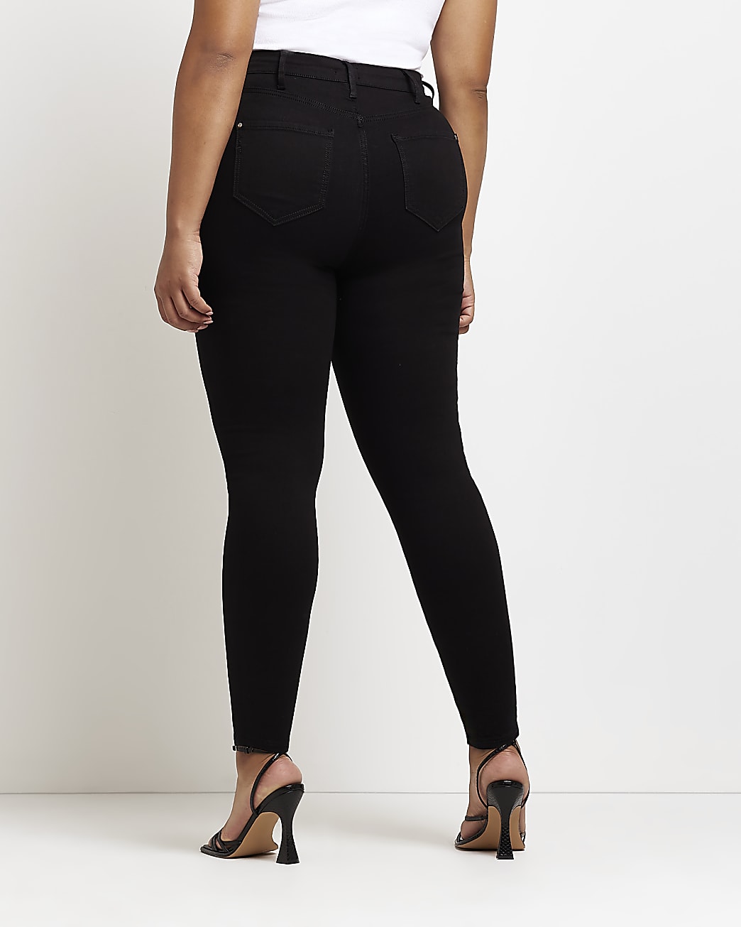 Plus black high waisted skinny jeans
