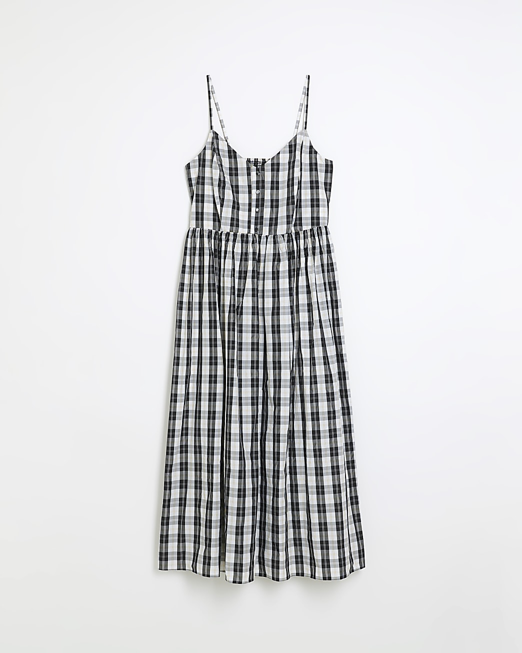 Black taffeta check prom swing midi dress