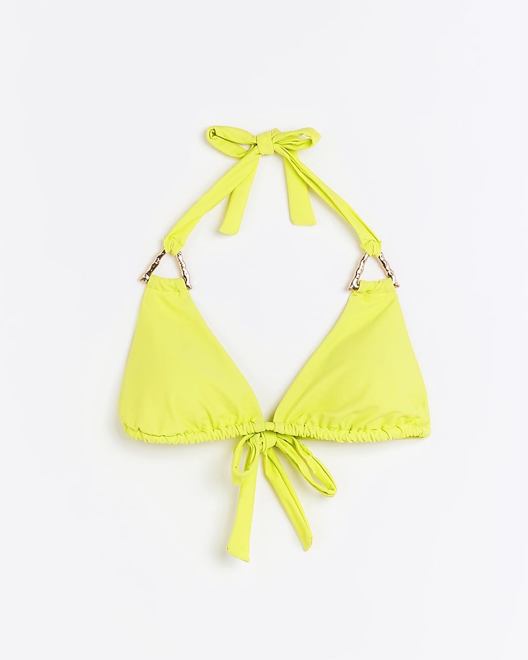Lime gold hardware bikini top