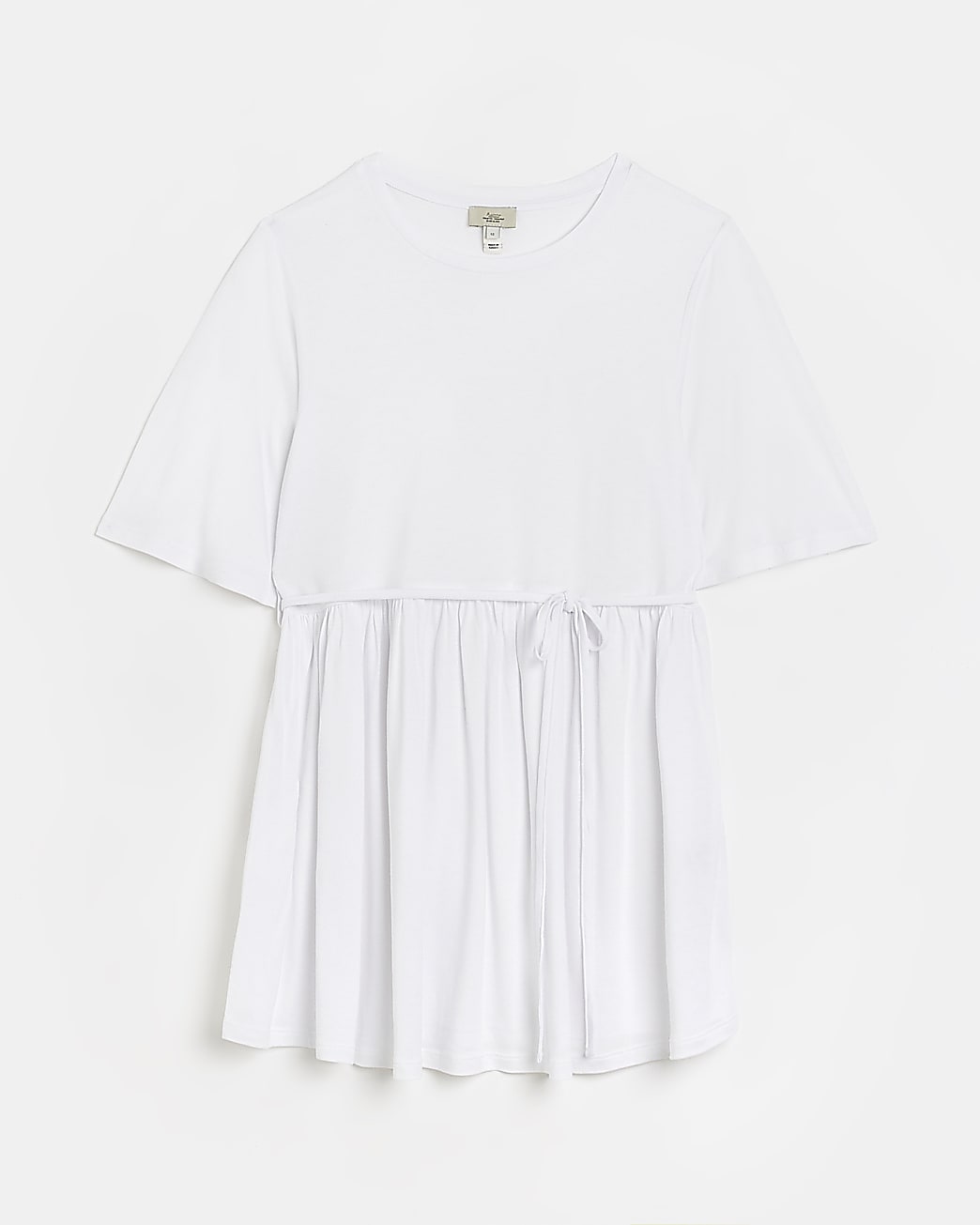 Maternity white tie waist t-shirt