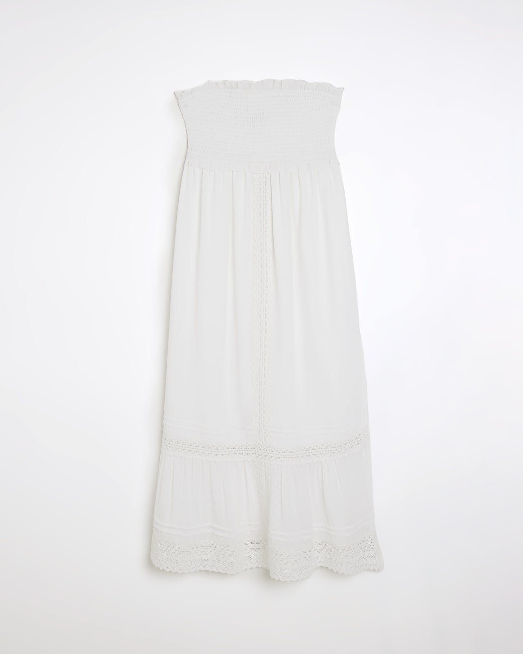 White bandeau beach midi dress