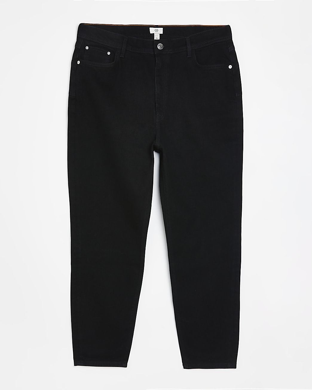 Plus black high waisted mom jeans