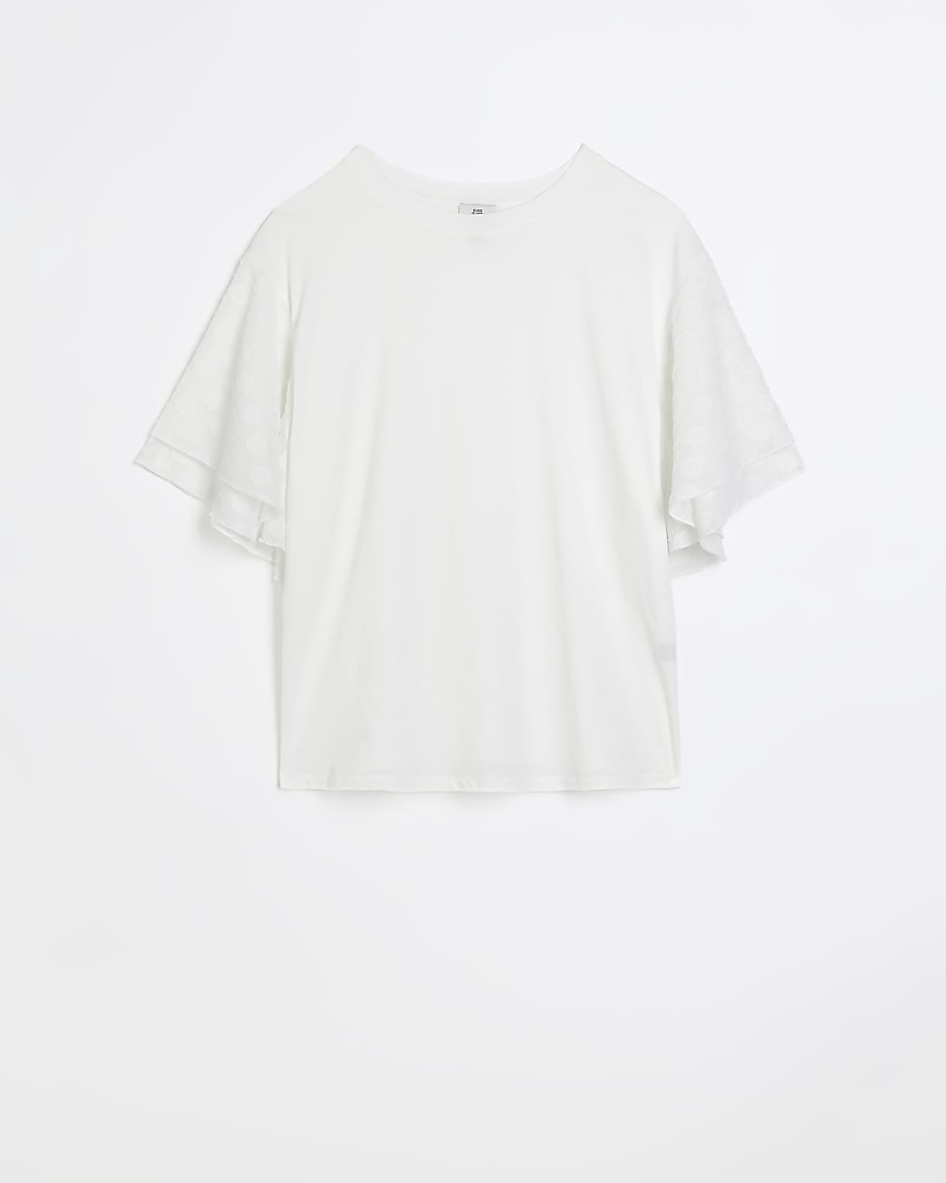 Plus white woven short sleeve top