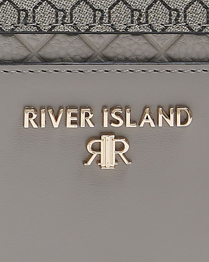 Grey RI monogram foldover purse