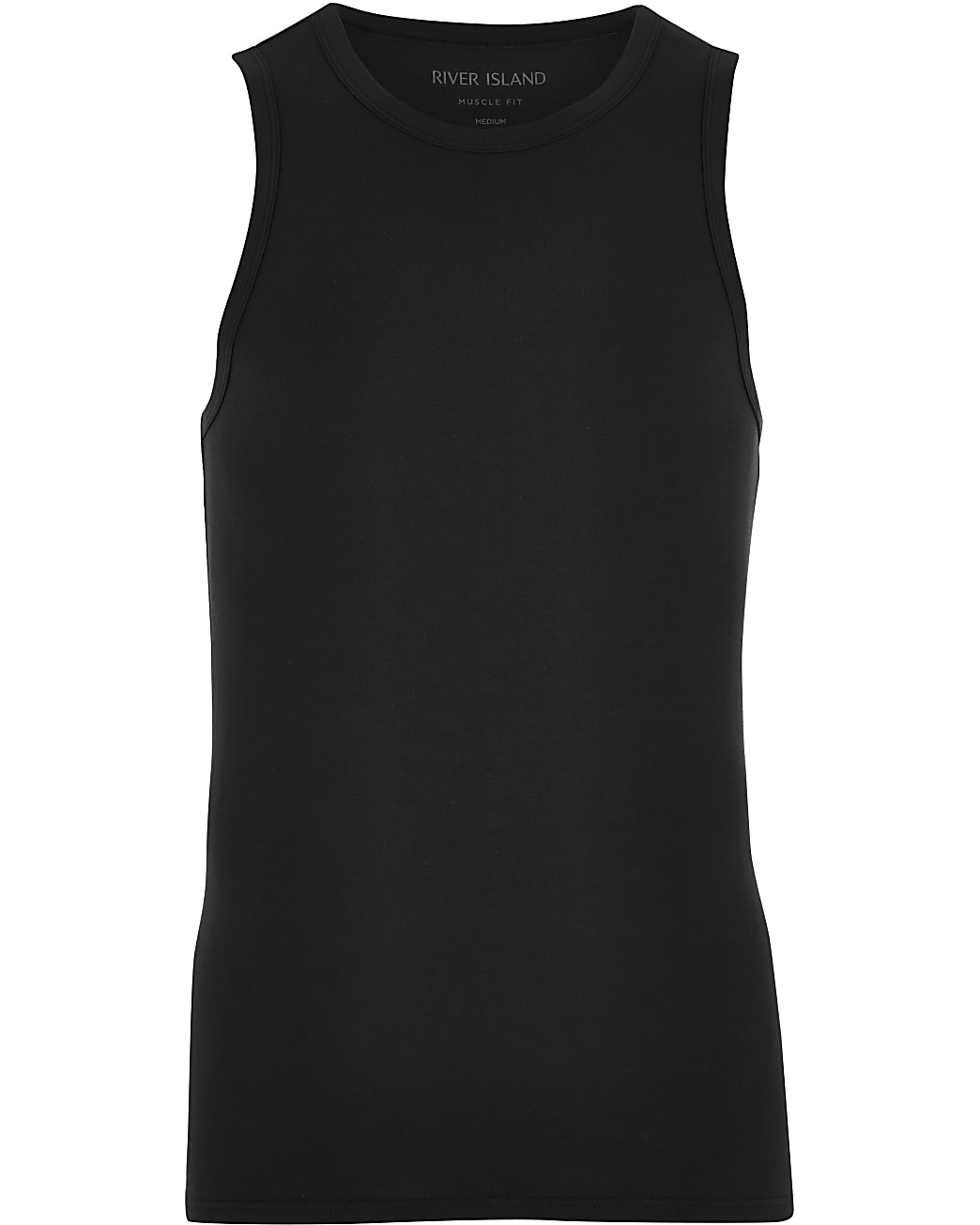 Black muscle fit vest