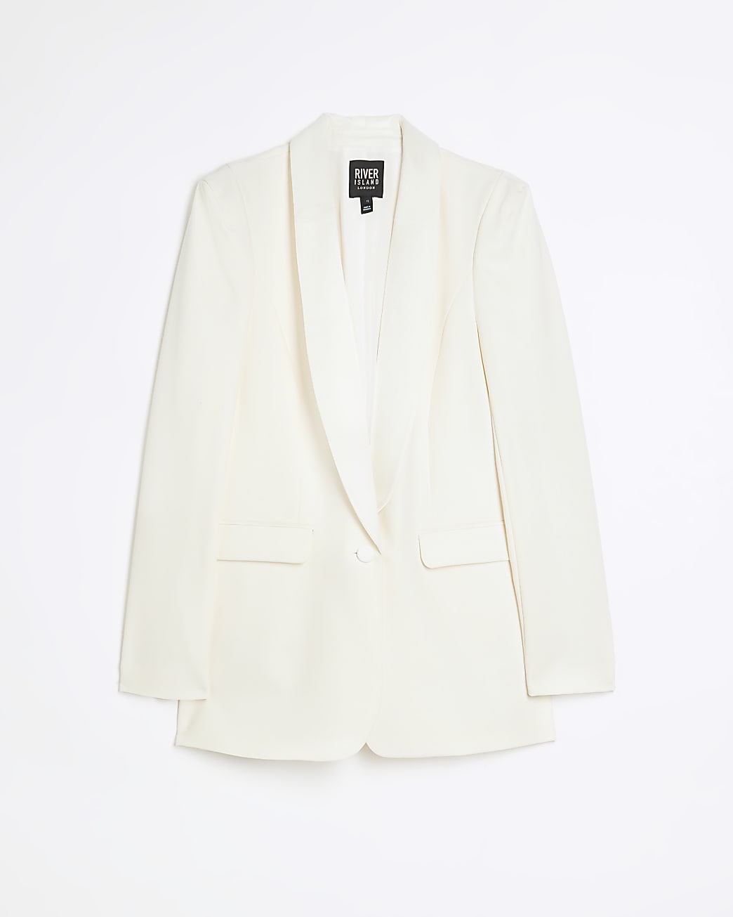 Cream Satin Collar blazer