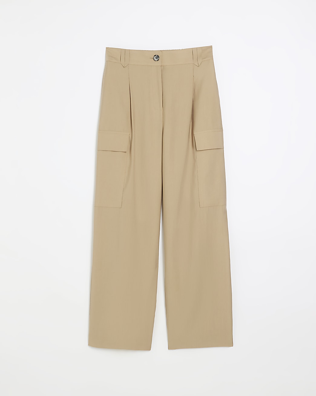 Brown wide leg cargo trousers