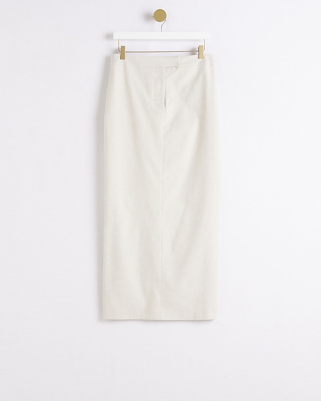 Cream linen tailored maxi skirt
