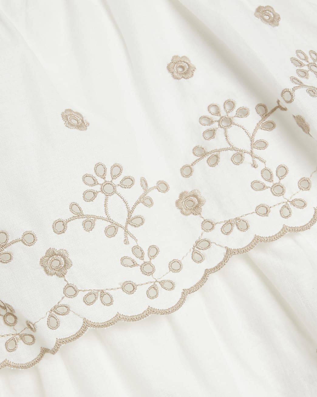 Petite white broderie layered cami top