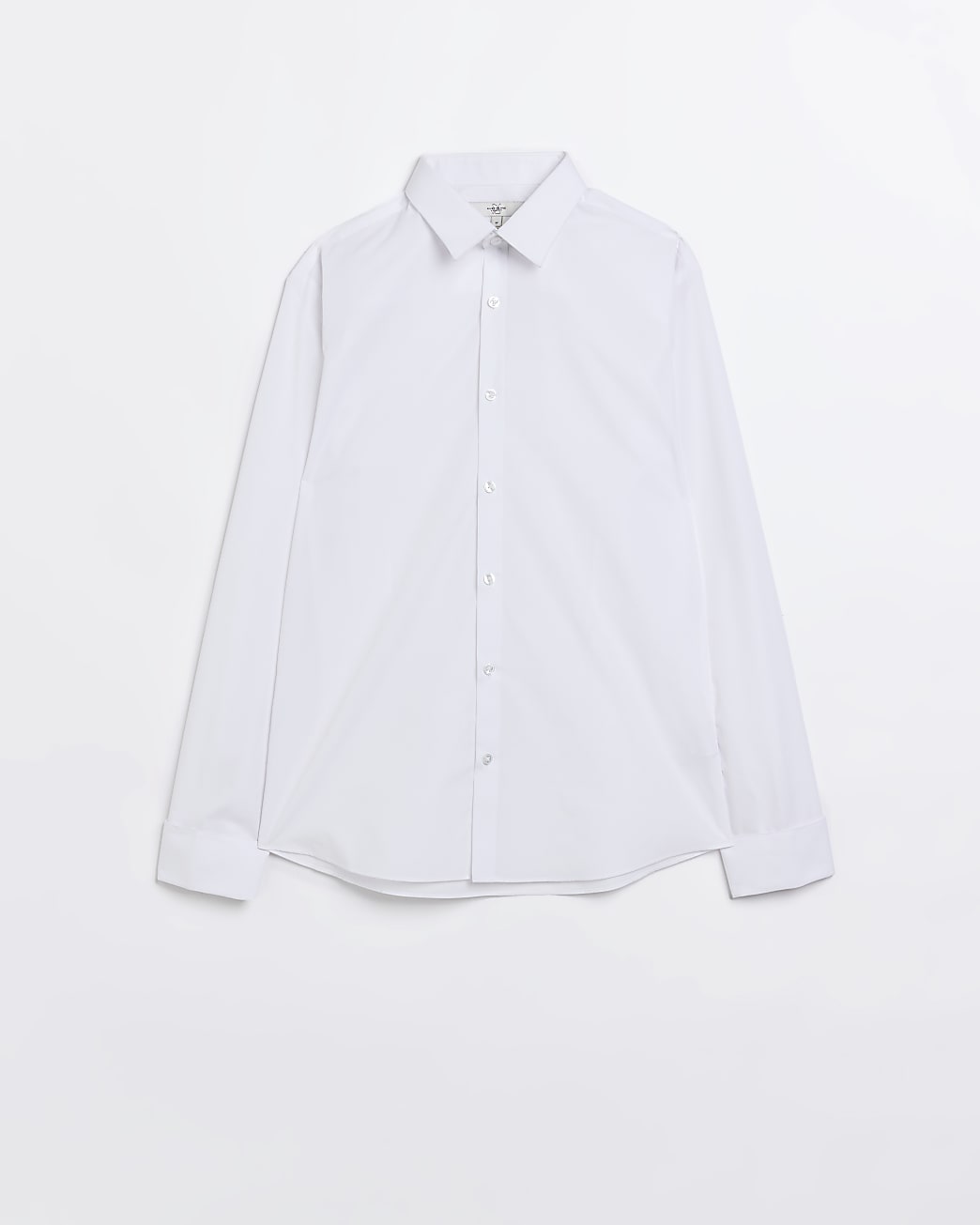 White slim fit double cuff long sleeve shirt