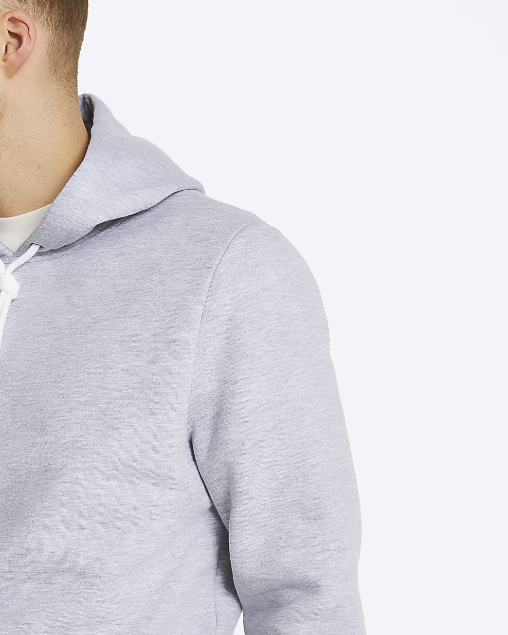 Grey marl slim fit basic hoodie