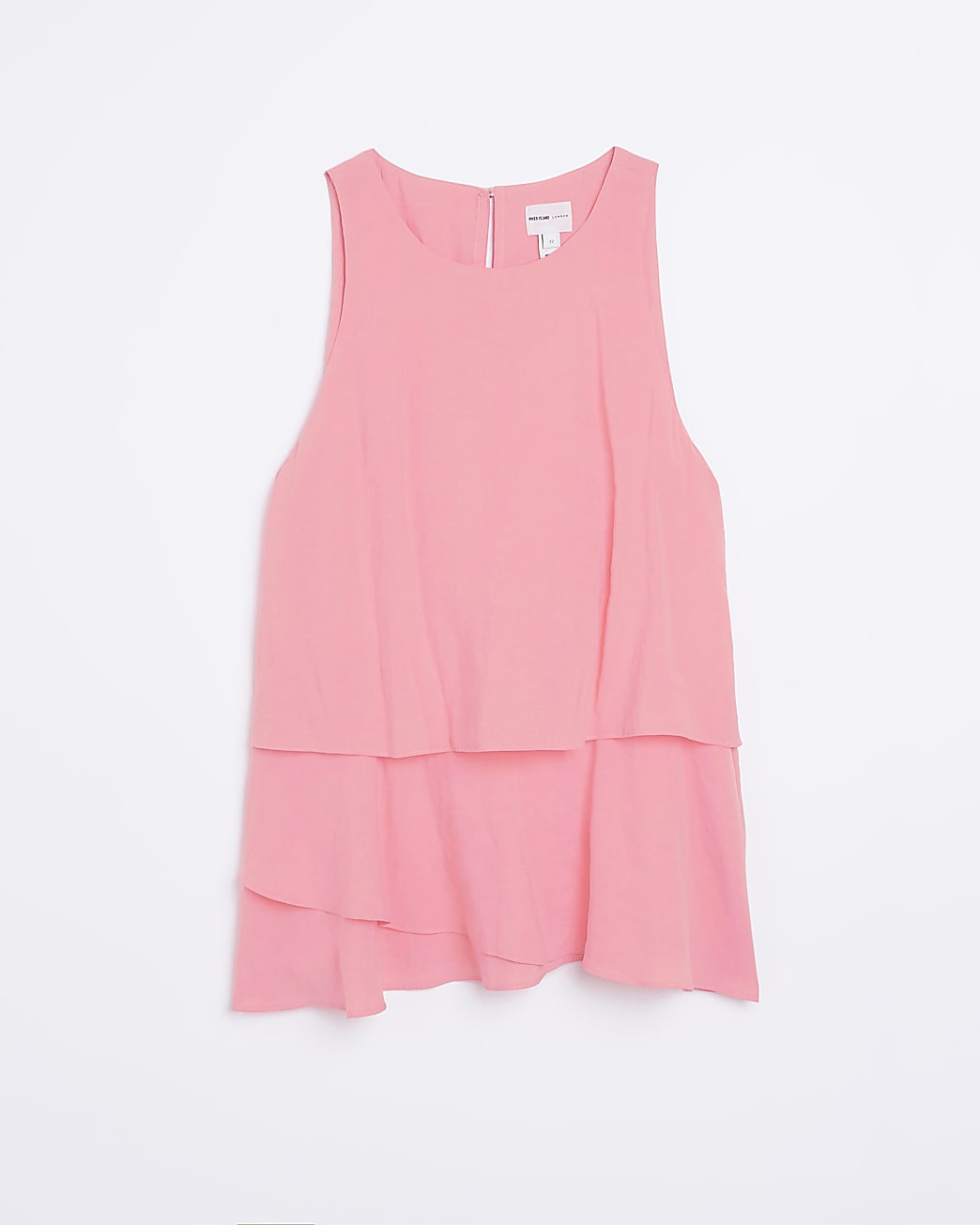 Coral high neck layered top