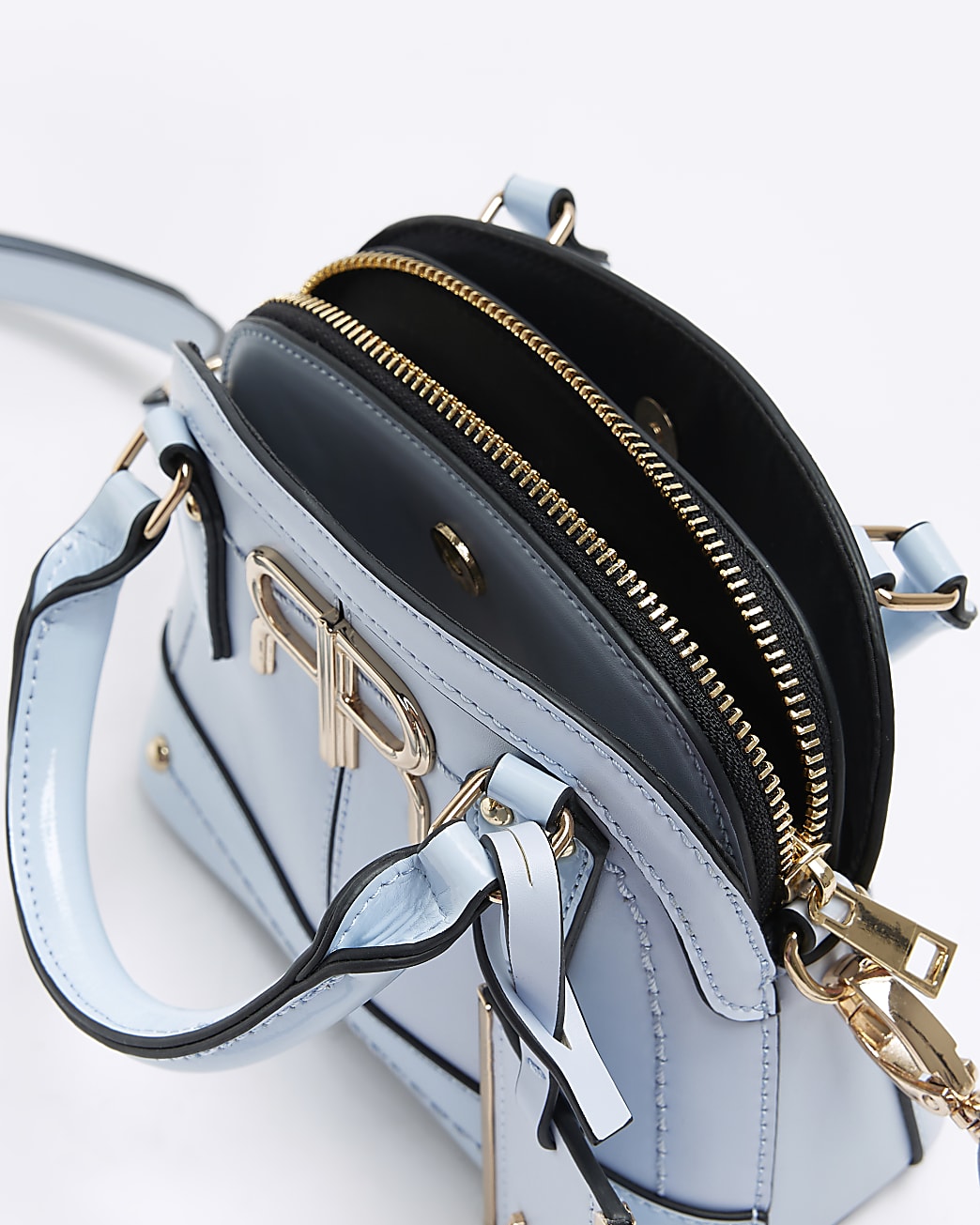 Blue mini kettle cross body bag