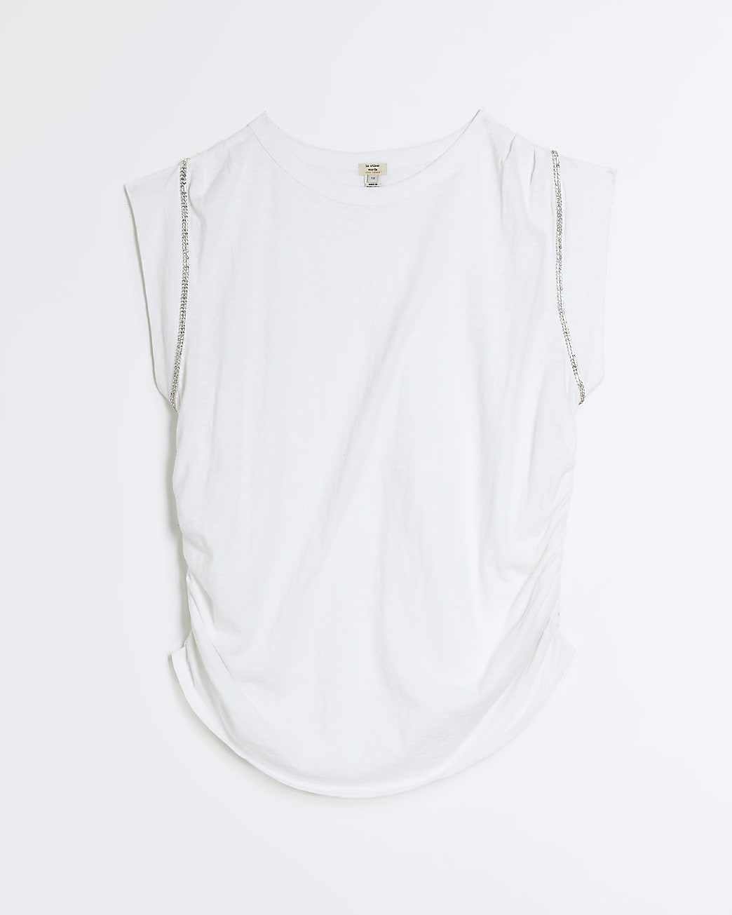 White diamante trim t-shirt
