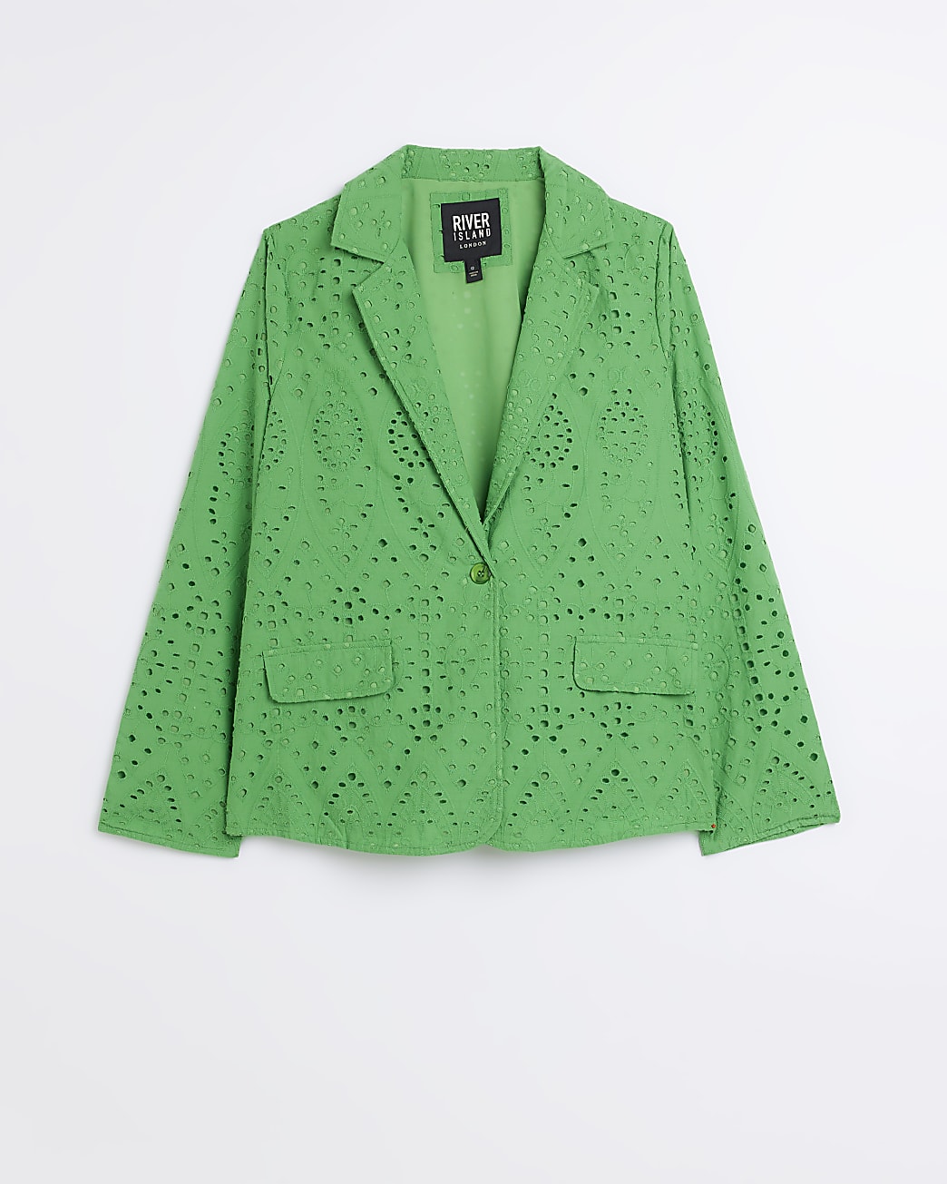 Green broderie blazer