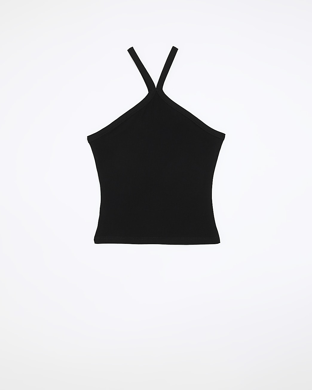 Black rib halter neck top