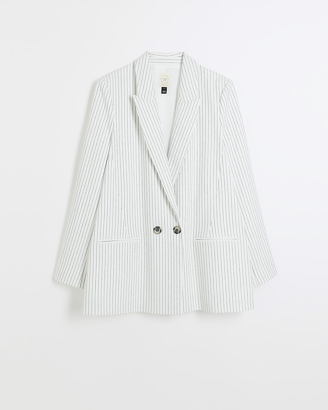 Cream Pinstripe relaxed dad blazer